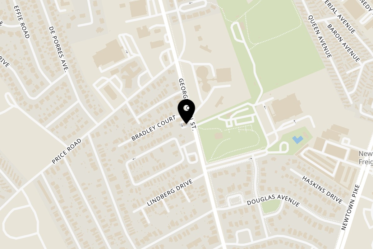 Map showing the location of Wing KYng Georgetown St. on 833 Georgetown St #110 in Lexington